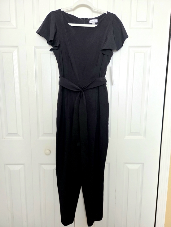 Calvin Klein Pants - Calvin Klein Black Flutter-Sleeve Jumpsuit with Waist Tie